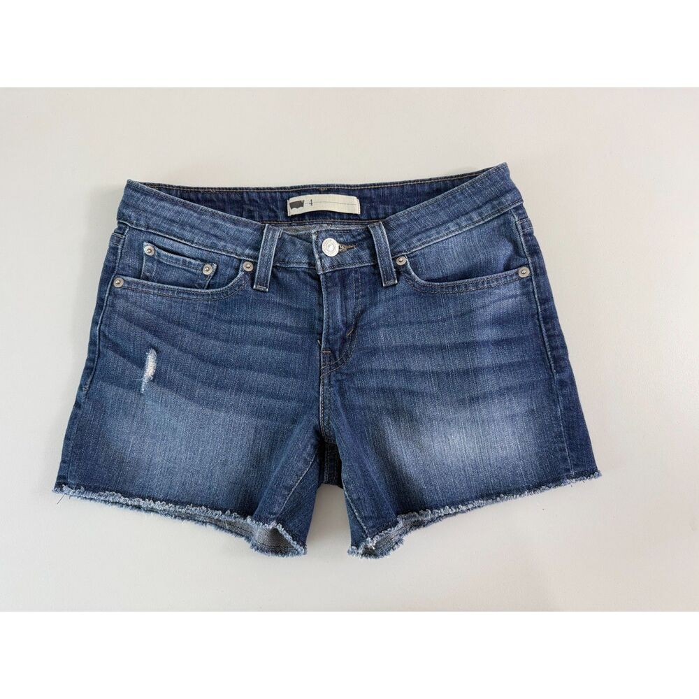 Levi's Women's Distressed Blue Denim Cut Off Jean Shorts Size 4